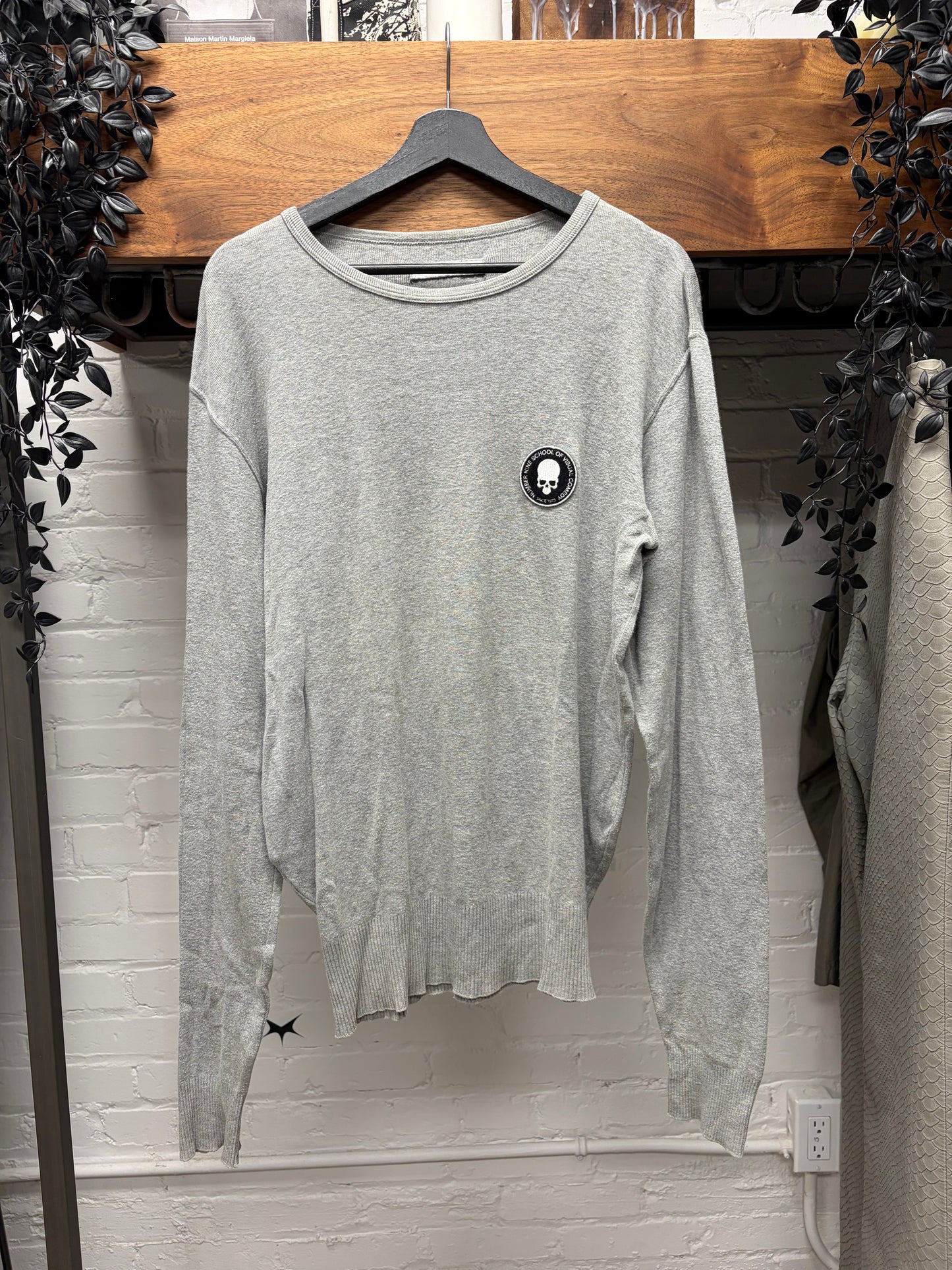 SS2001 Number (N)ine ‘School of Visual Comedy’ Ribbed Cotton Long Sleeve T-Shirt