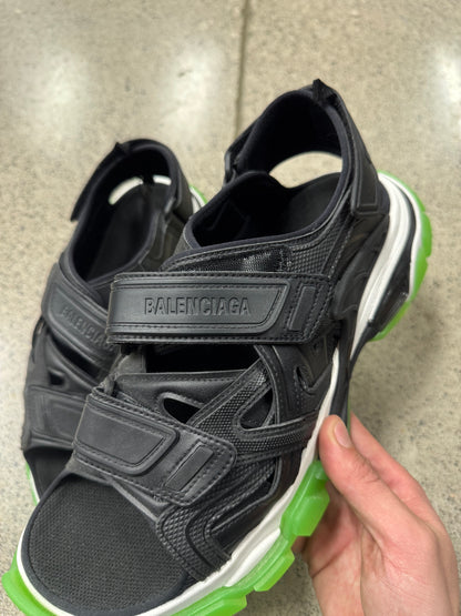Balenciaga ‘Track’ Black/Electric Green Slides