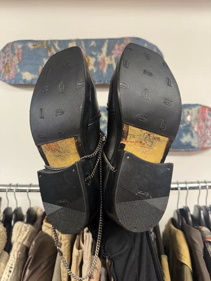 Dirk Bikkembergs ‘Bungee’ Metal Chain Heel Laced Boots