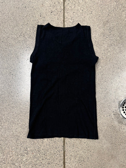 Kapital Faded Black Sleeveless ‘Henley’ Top