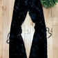 Tornado Mart Black Velour ‘Lace Up’ Flared Pants