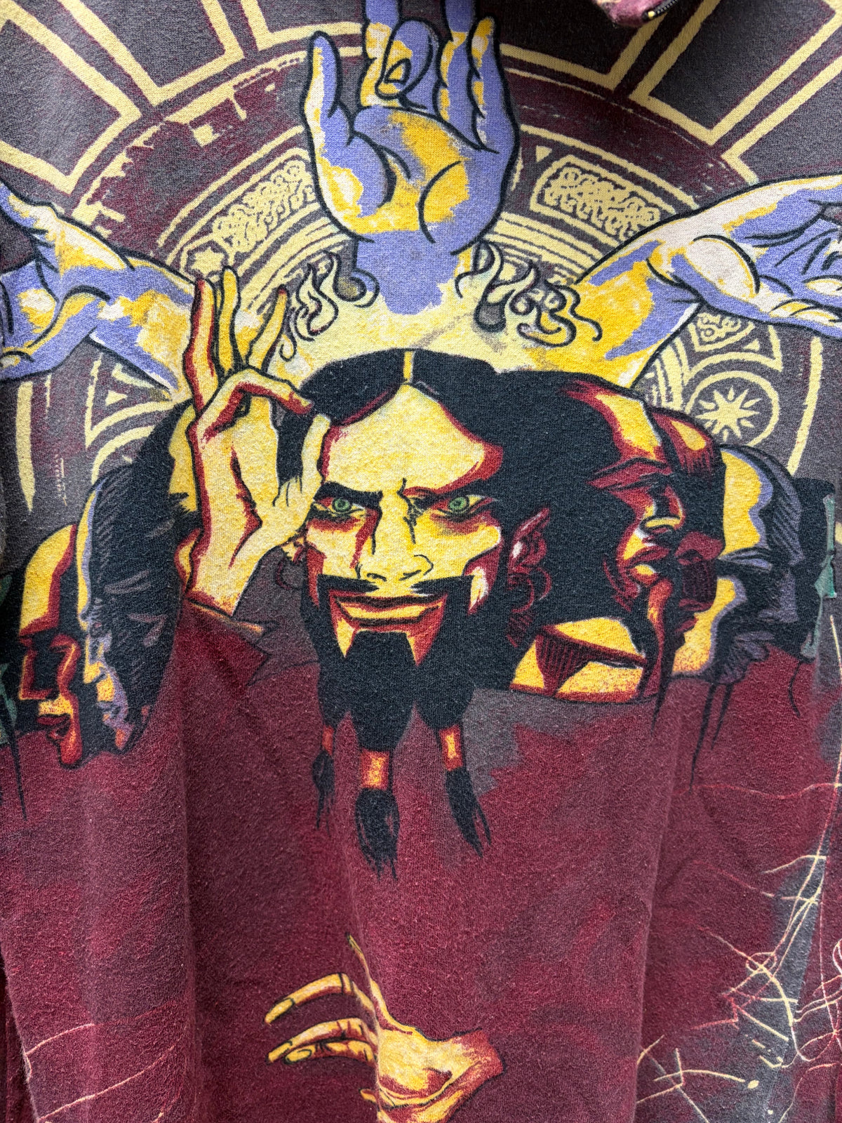 Vintage Jean Paul Gaultier ‘Evil Psychic’ Zip-Collar Mesh Long Sleeve Shirt