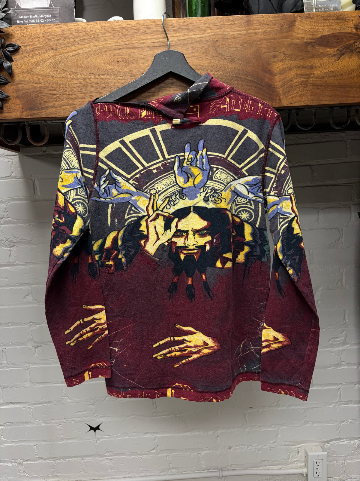 Vintage Jean Paul Gaultier ‘Evil Psychic’ Zip-Collar Mesh Long Sleeve Shirt