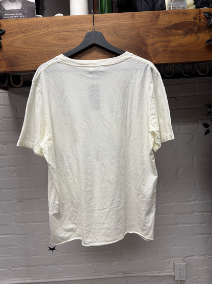 2017 Saint Laurent White ‘Cursive Logo’ Short Sleeve T-Shirt