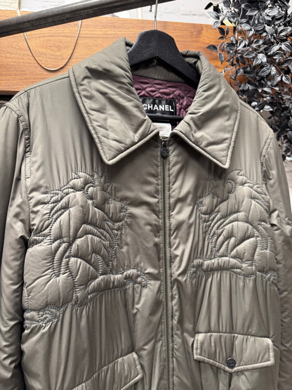 SS2014 Chanel ‘Lion Crest’ Quilted & Embroidered Logo Waistline Cropped Jacket