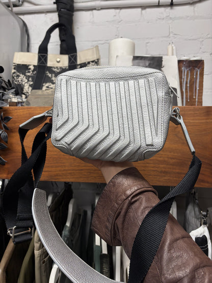 Balenciaga ‘Car Mat’ Silver Leather Crossbody Bag