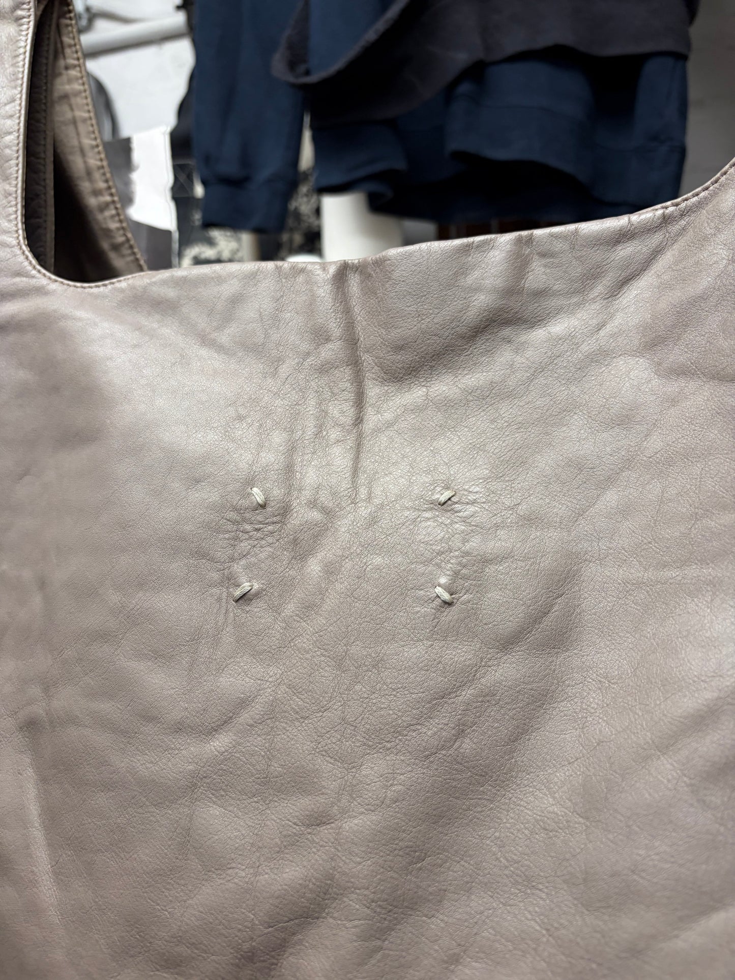 Margiela Brown Leather Oversized Jumbo Shopper/Tote Bag