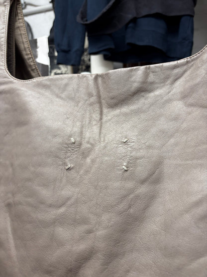 Margiela Brown Leather Oversized Jumbo Shopper/Tote Bag