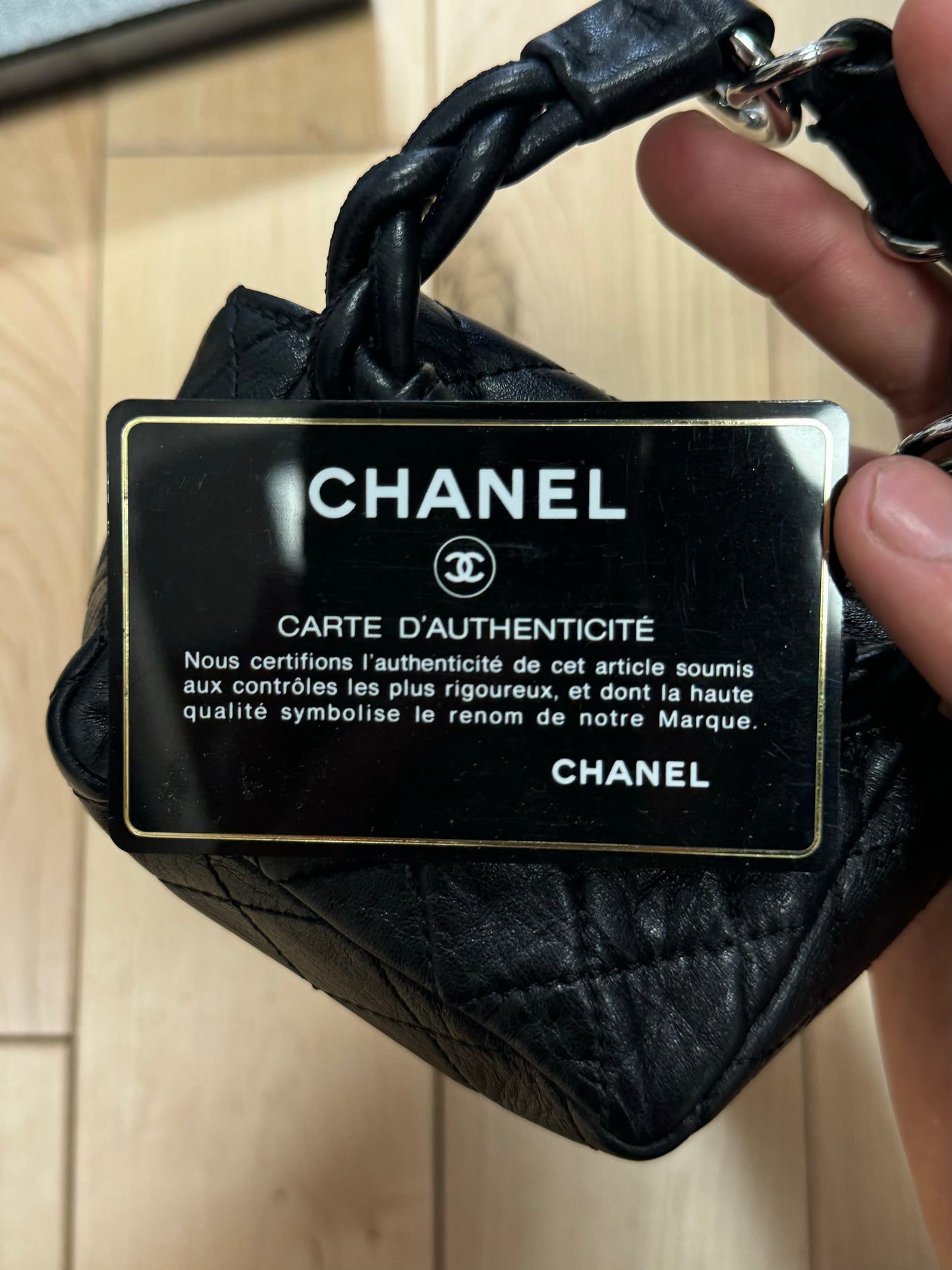 SS2008 Chanel ‘Ankle Monitor’ Miniature Black Patent Leather Bag