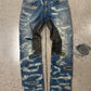 Givenchy Boro Repaired Distressed Moleskin Patched Blue Denim