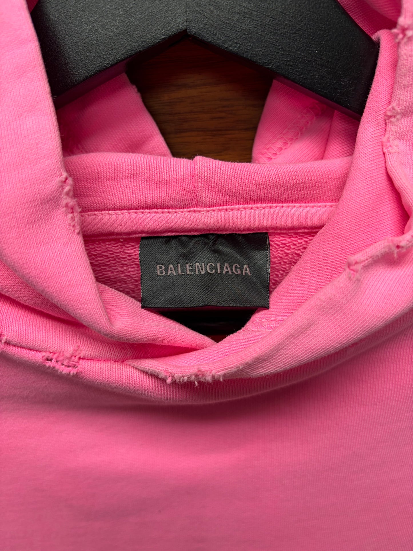 2022 Balenciaga Minimal Logo Pink/Black Hoodie