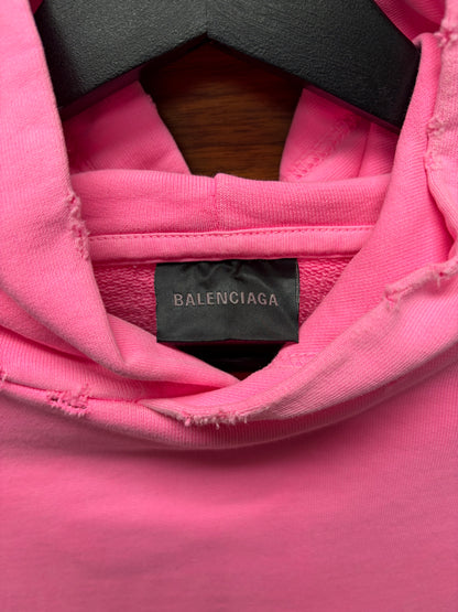 2022 Balenciaga Minimal Logo Pink/Black Hoodie