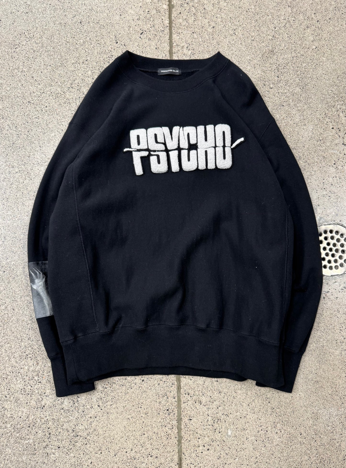 SS2014 Undercover ‘Psycho’ Chenille Patch Black Sweatshirt