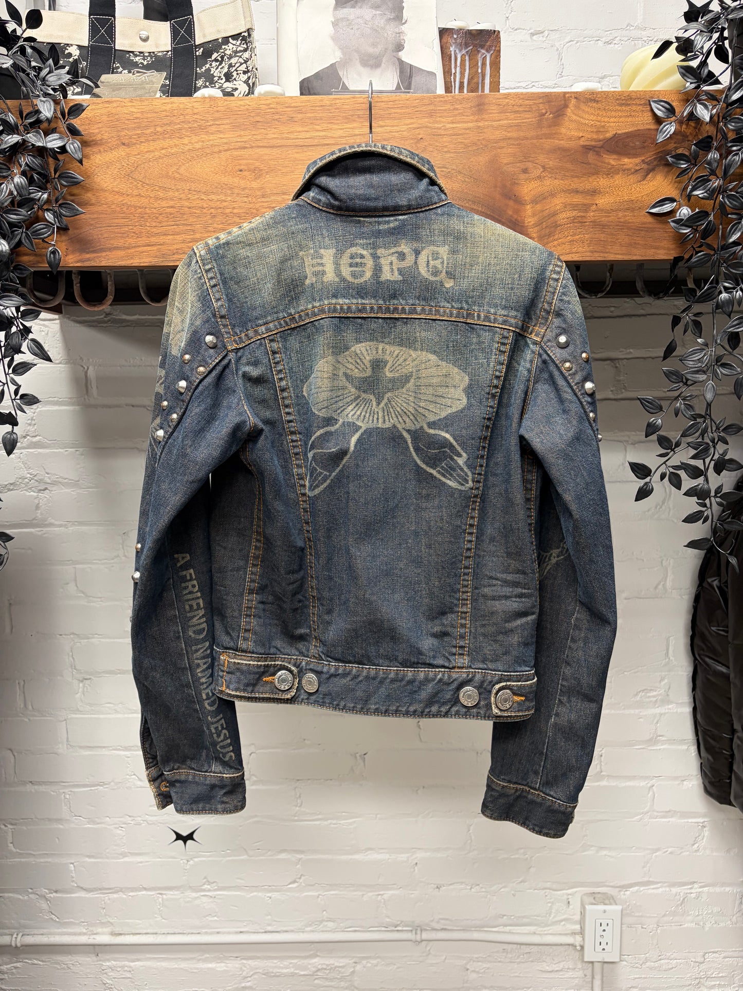 AW2005 Dsquared2 ‘Jesus Lord’ Studded Denim Trucker Jacket