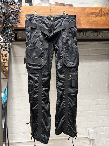 AW2003 Jean Paul Gaultier ‘Parachute’ Black Bondage Cargo Pants