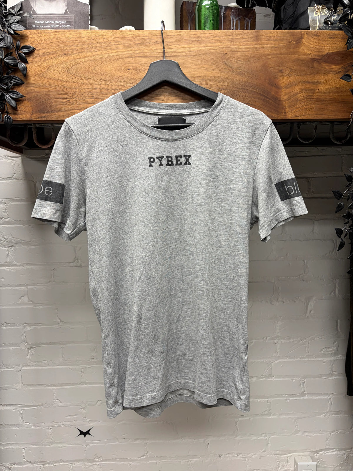 Pyrex Grey/Black ‘Chest Logo’ Graphic T-Shirt
