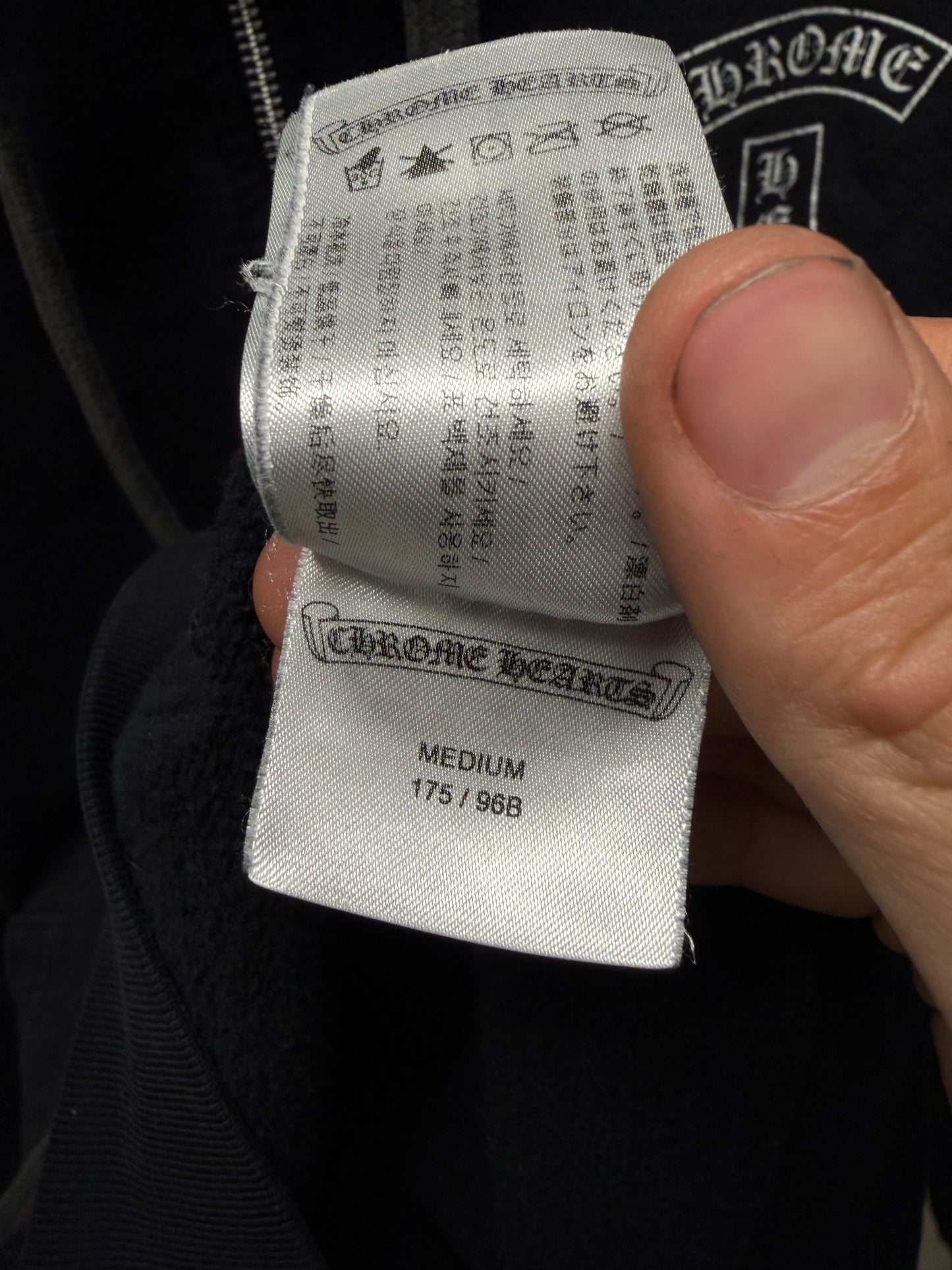 Vintage Chrome Hearts ‘T-Bar Logo’ Black Zip-Up Hoodie