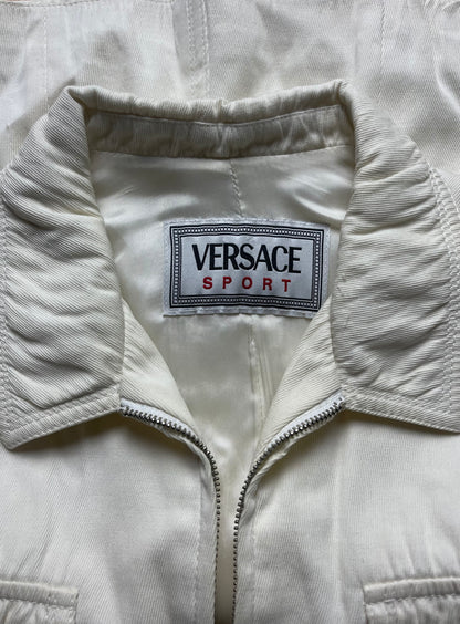 Vintage 1990’s Versace Cream White Denim Jacket