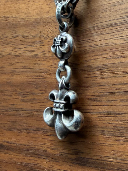 Chrome Hearts Fleur de Lis ‘Double Bail’ 925 Silver Stacked Pendant