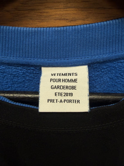 SS2019 Vetements ‘Company Name’ Reconstructed Sweatshirt