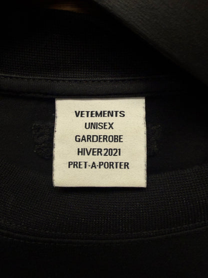 AW2021 Vetements ‘Too Naughty’ Oversized Black Slogan T-Shirt