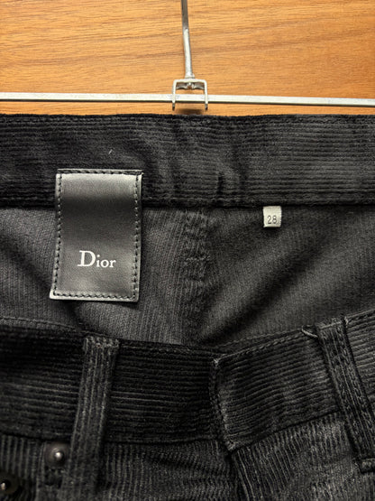 AW2007 Dior Homme by Hedi Slimane ‘Navigate’ Waxed Black Corduroy Skinny Jeans