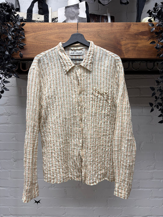 Our Legacy Gingham Plaid Brown/Mint Cotton ‘Box’ Button Up Shirt