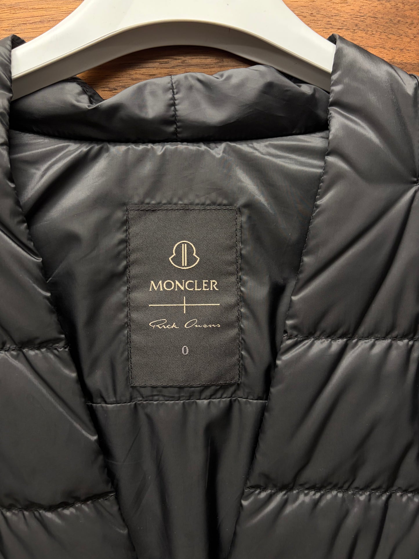 Rick Owens x Moncler Quilted Black Shell Down Filled ‘Outershirt’ with Shoulder Strap