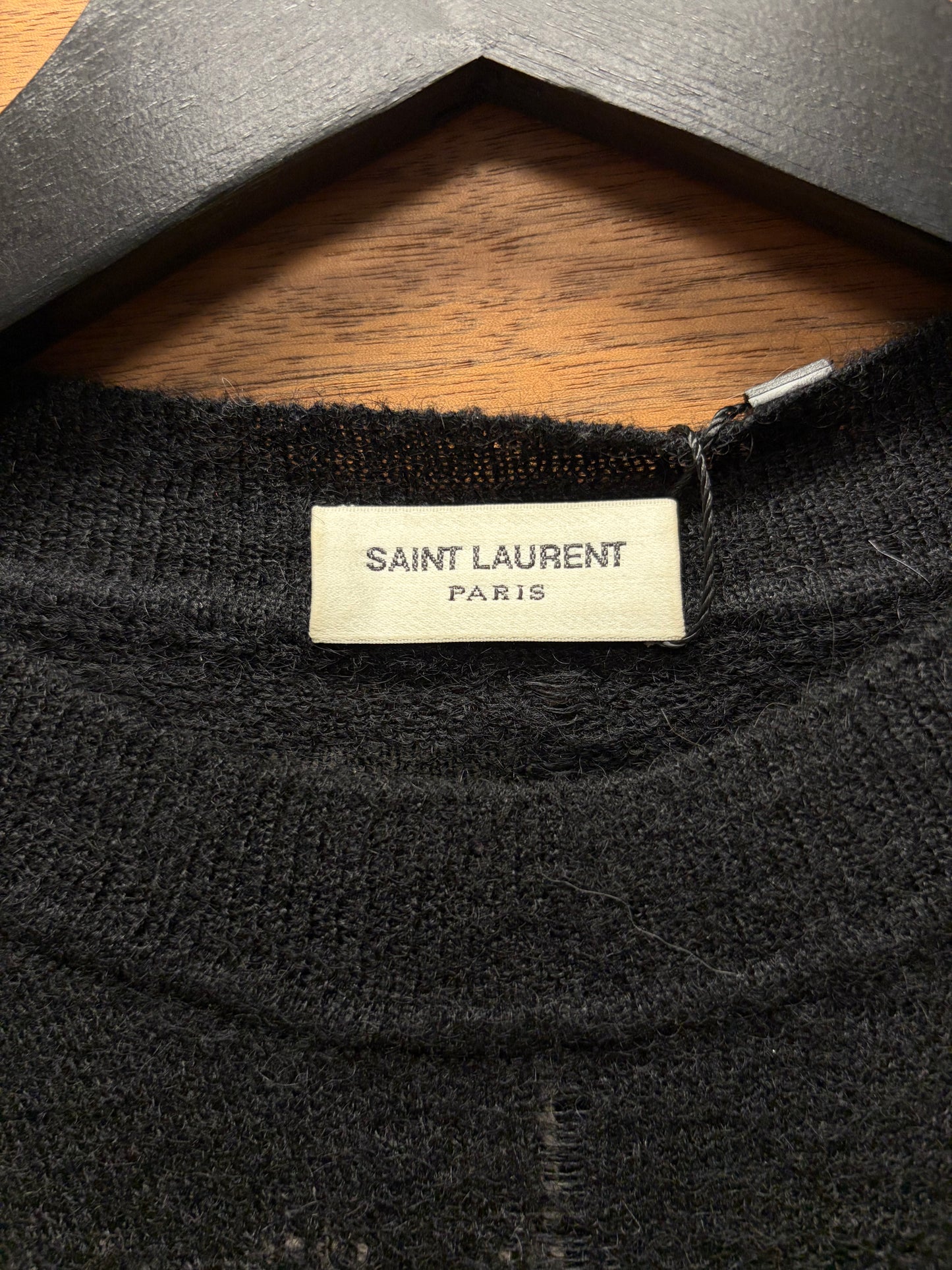 2016 Saint Laurent by Hedi Slimane Black Loose Gauge Knit Sweater