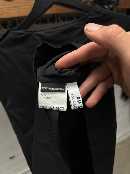 SS2009 Raf Simons ‘Side Button’ Raw Black Tank Top