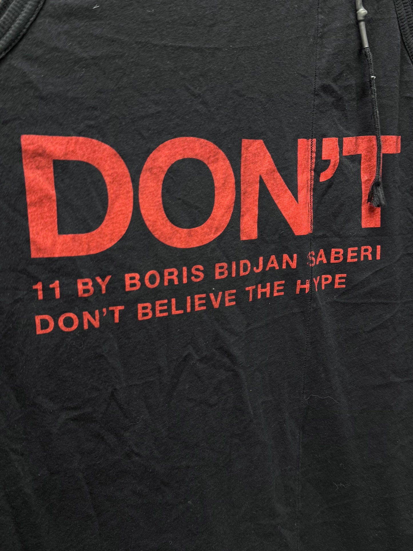 Boris Bidjan Saberi ‘DON’T’ Black/Red Slogan Tank Top