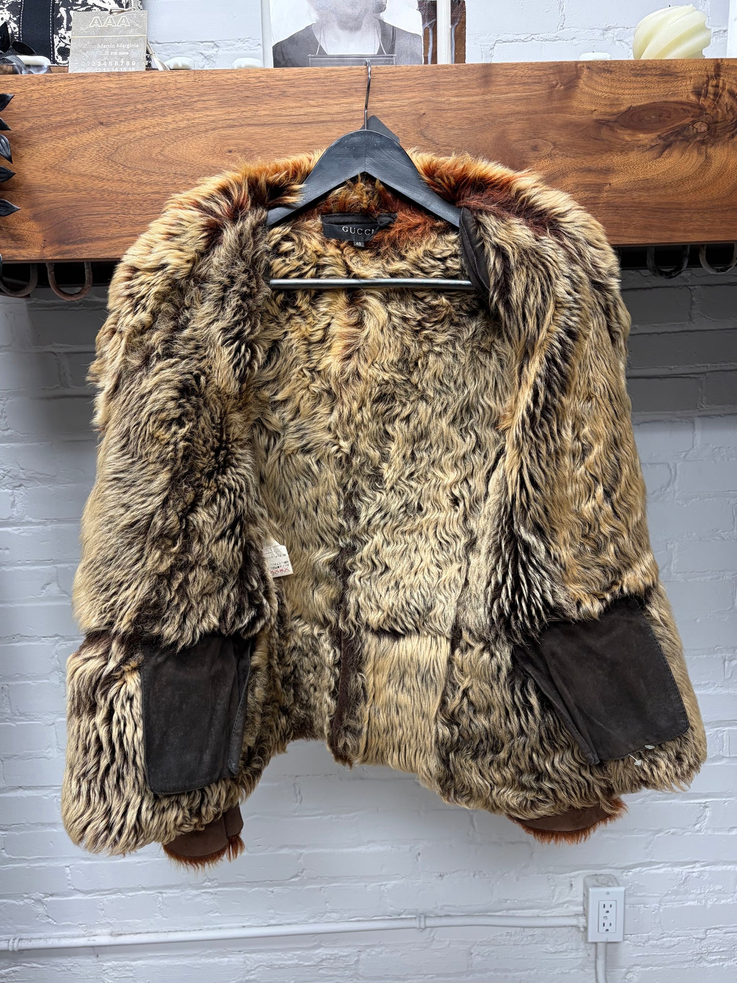 AW1998 Gucci by Tom Ford Genuine Fox Fur Gradient Orange/Brown Suede Jacket
