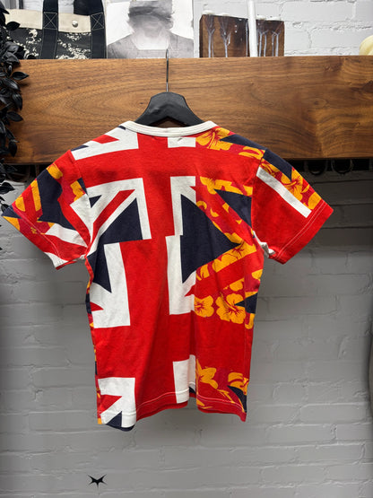 Comme Des Garçons ‘Floral Union Jack’ White Graphic T-Shirt