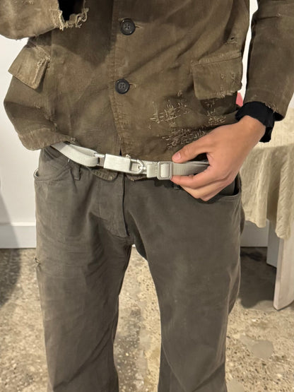 Rick Owens ‘Disco’ Silver/Pearl Clip Closure Belt