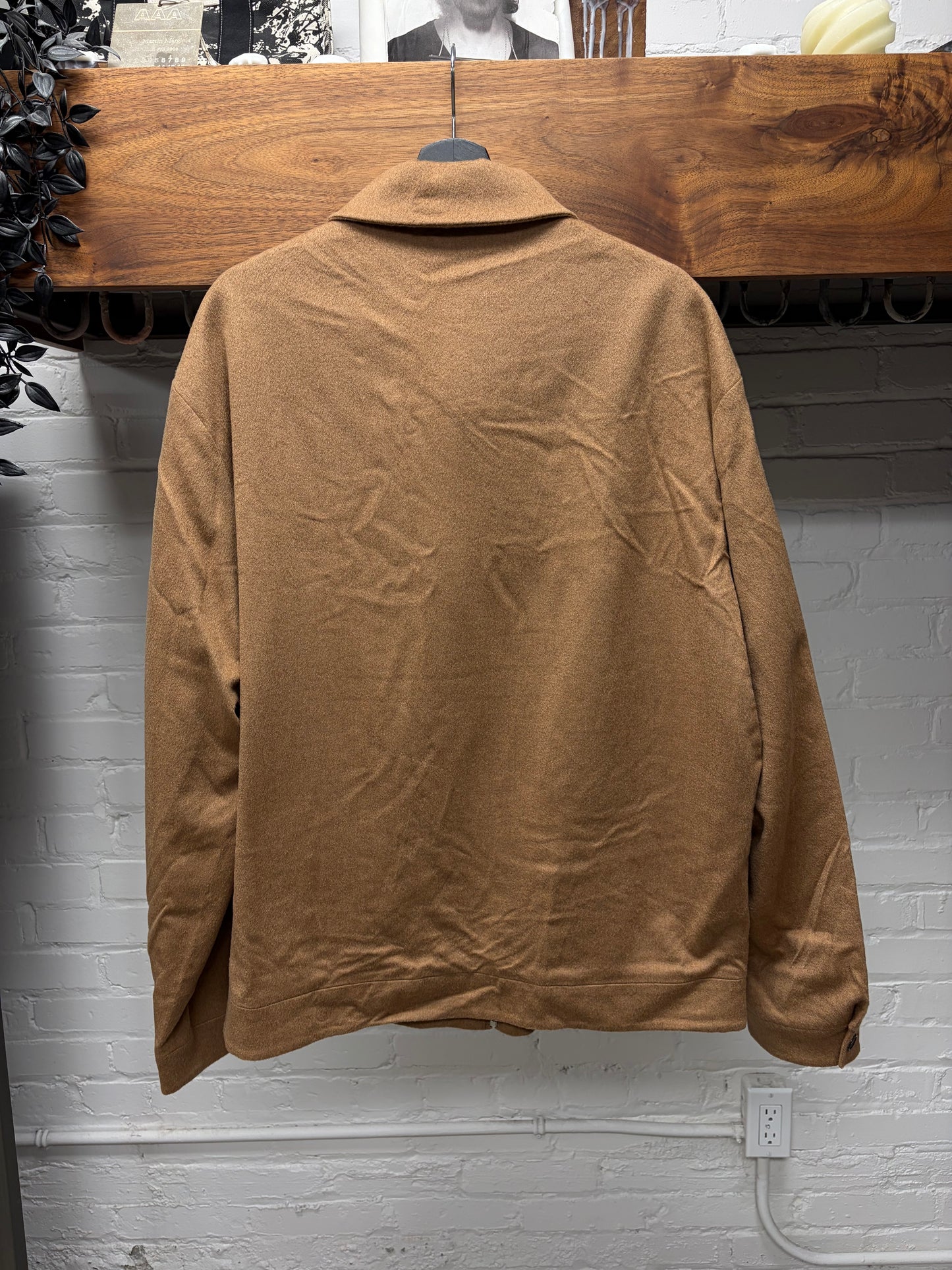 Prada Boiled Wool ‘Camel Hair’ Zip-Up Harrington Work Jacket