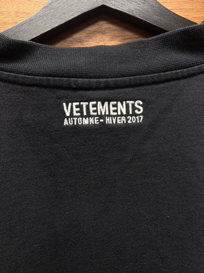AW2017 Vetements Pour Homme ‘May the Bridges I Burn Light the Way’ Oversized Long Sleeve Shirt
