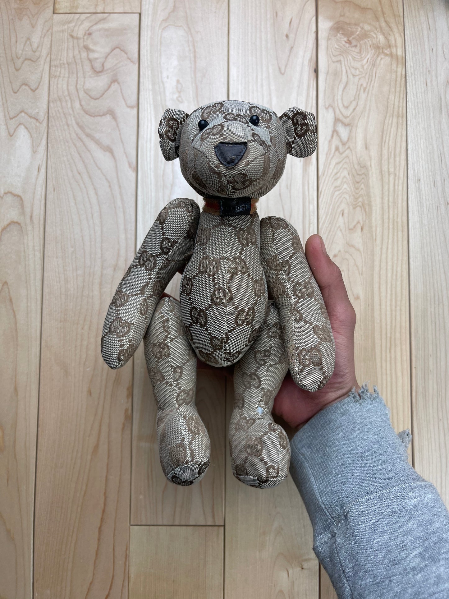 Vintage Gucci Monogram Print Teddy Bear