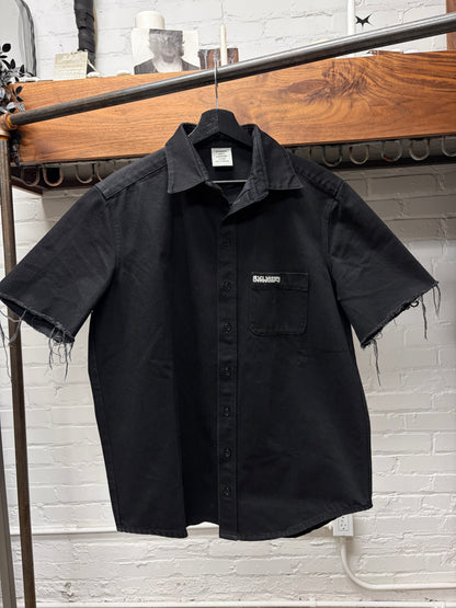 SS2019 Vetements ‘Forgive Us’ Distressed Denim Shirt