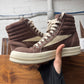 AW2024 Rick Owens ‘Porterville’ Dust Brown Suede ‘Vans’ High Top Sneakers
