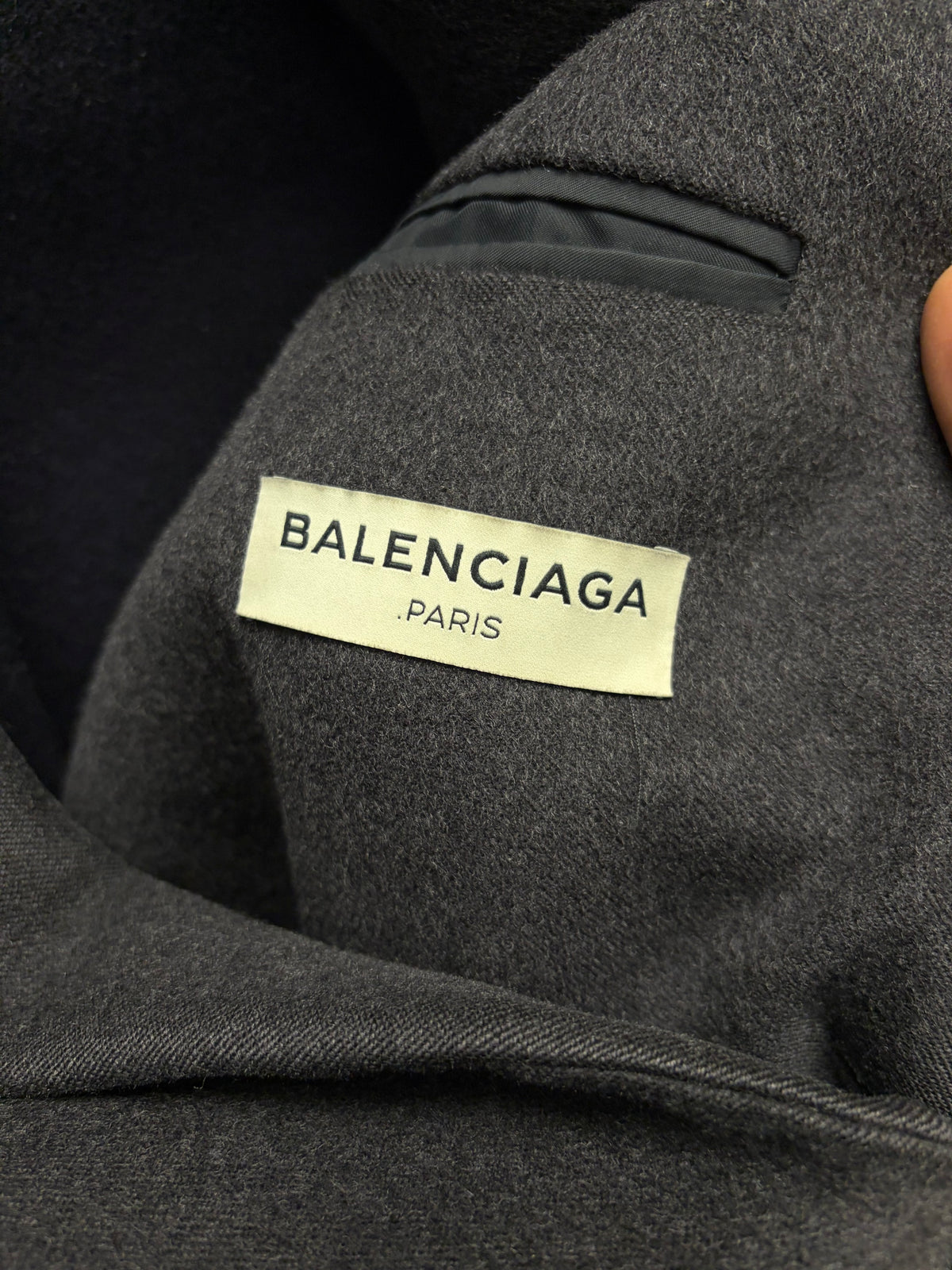 2014 Balenciaga Grey Gradient Fade Wool Coat