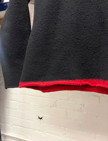 AW1999 Comme Des Garçons Homme ‘Red Hem’ Black Wool Knit Sweater
