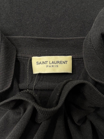 Saint Laurent Distressed Black Script T-Shirt