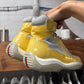 2000s Prada ‘Americas Cup’ Bike Yellow/Grey Patent Leather High Top Sneakers