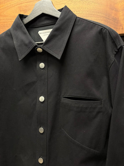 SS2020 Bottega Veneta Twill ‘Single Welt Pocket’ Oversized Black Work-Shirt