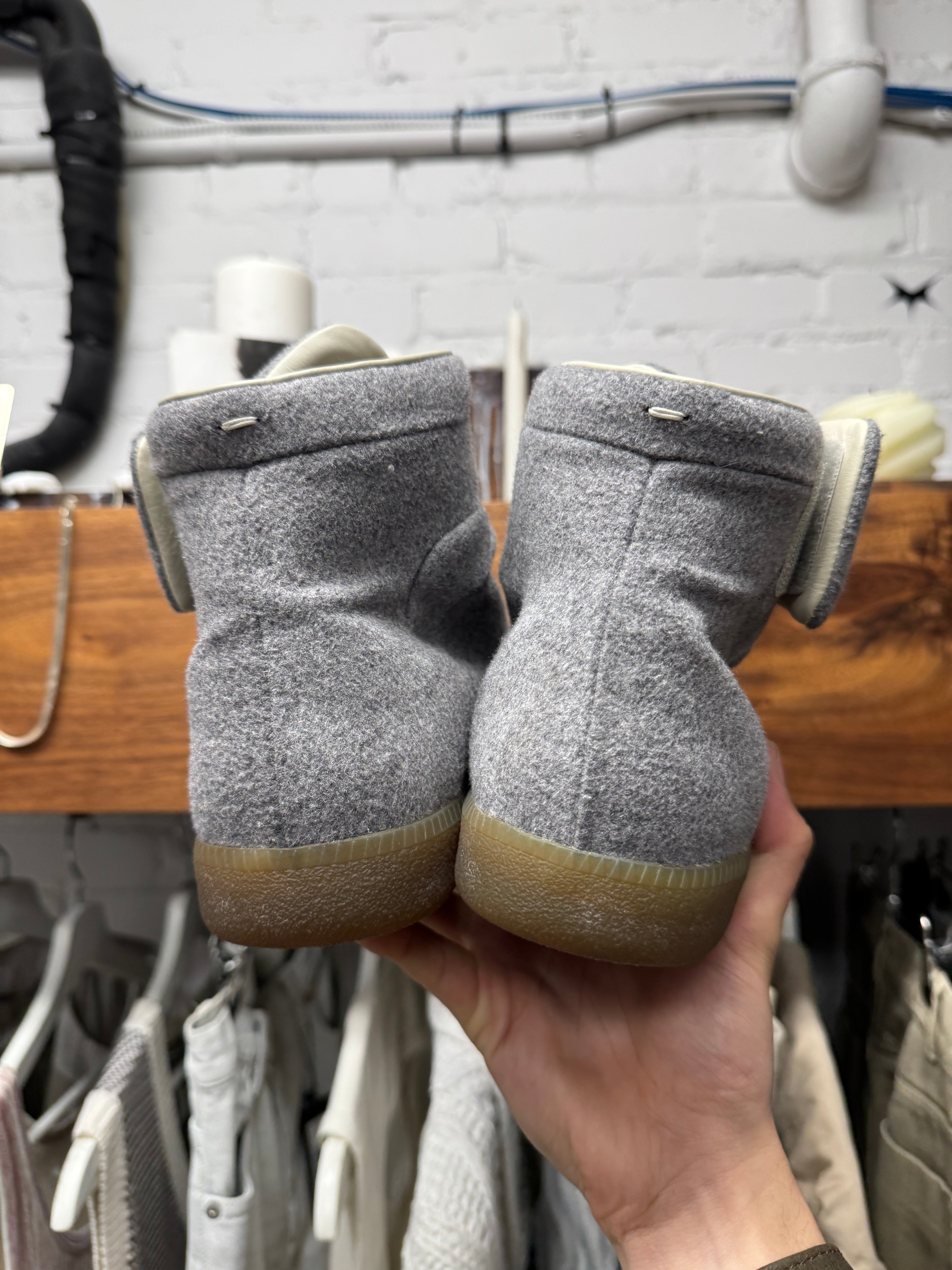 Maison Margiela 'Future' Grey Wool/Gum Sole High Top Sneakers