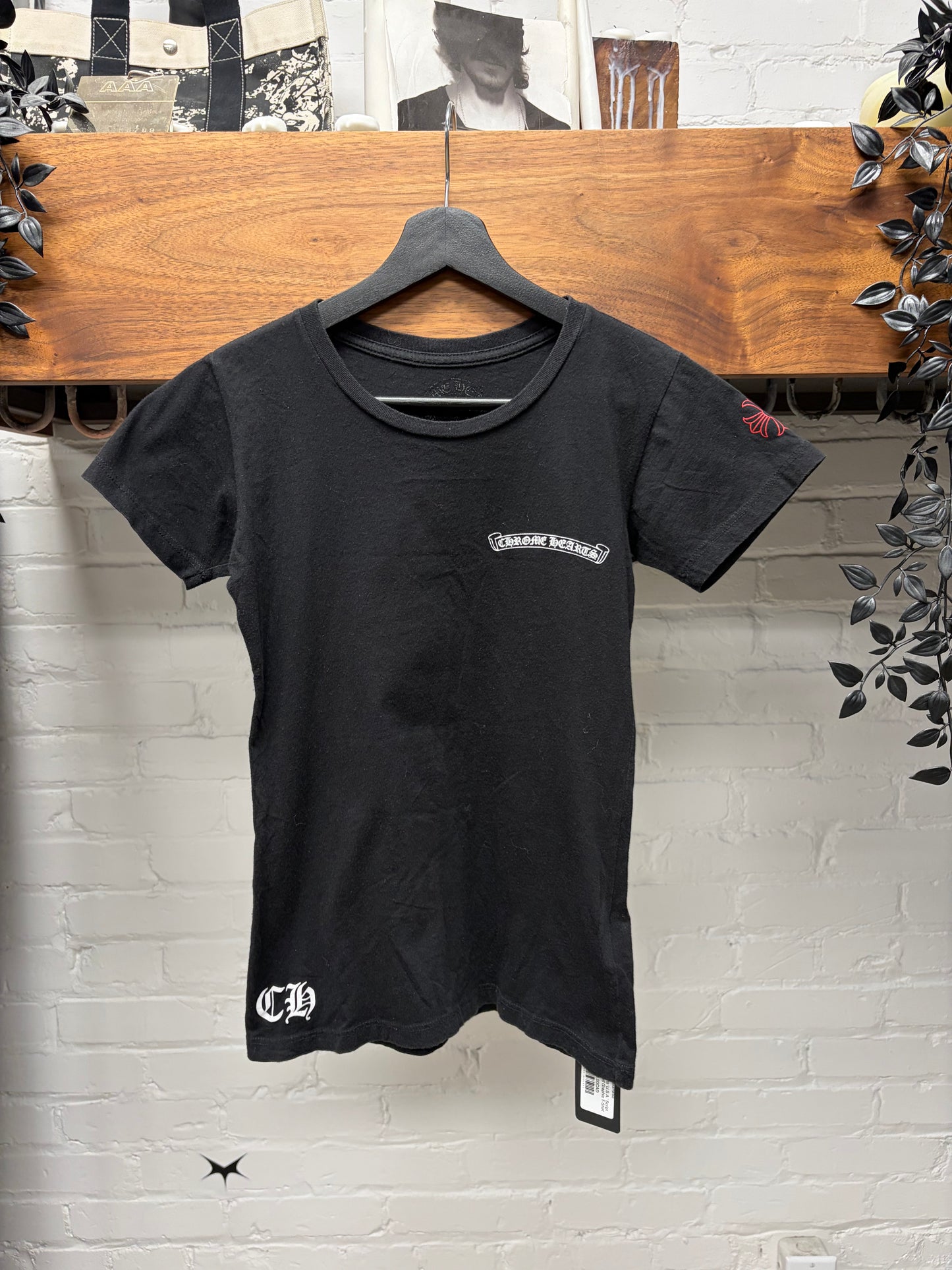 Chrome Hearts ‘USA’ Black/Red Scroll Logo T-Shirt