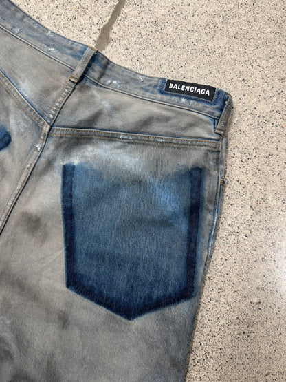 SS2023 Balenciaga ‘Mudshow’ Reversed Pocket Thrash Distressed Denim
