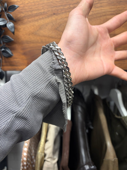 1017 Alyx 9SM ‘Cubix’ Roller Buckle Silver Bracelet