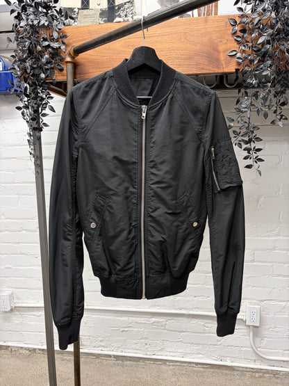 SS2016 Rick Owens DRKSHDW ‘MA-1’ Black Flight Bomber Jacket