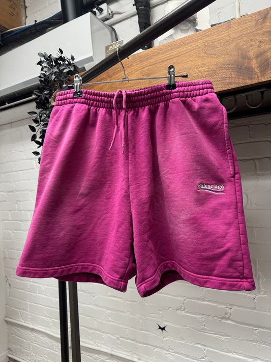2021 Balenciaga ‘Campaign Logo’ Pink Sweat Shorts